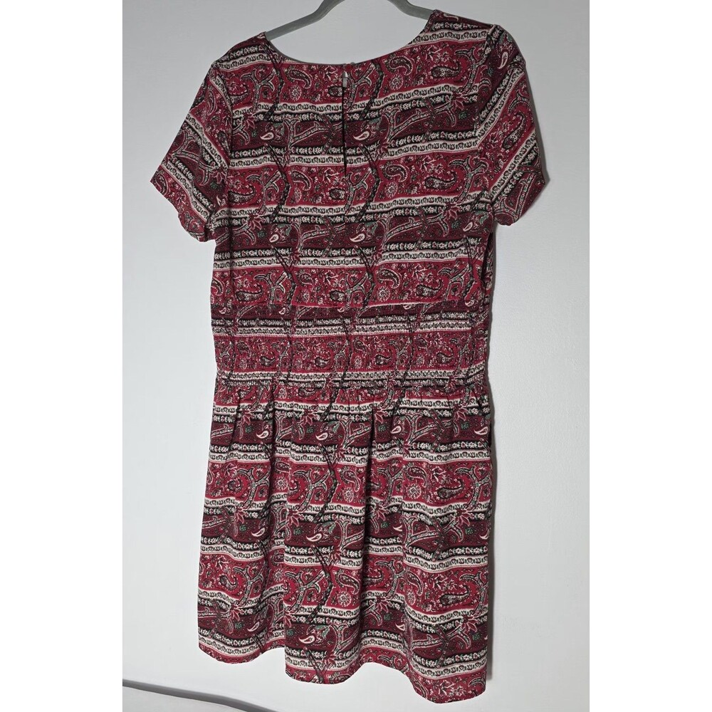 Isani By Target XL Paisley Red Dress Elastic Waist Short Sleeved